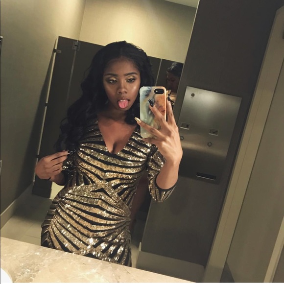 Short Shiny Party Dress - Picture 3 of 3